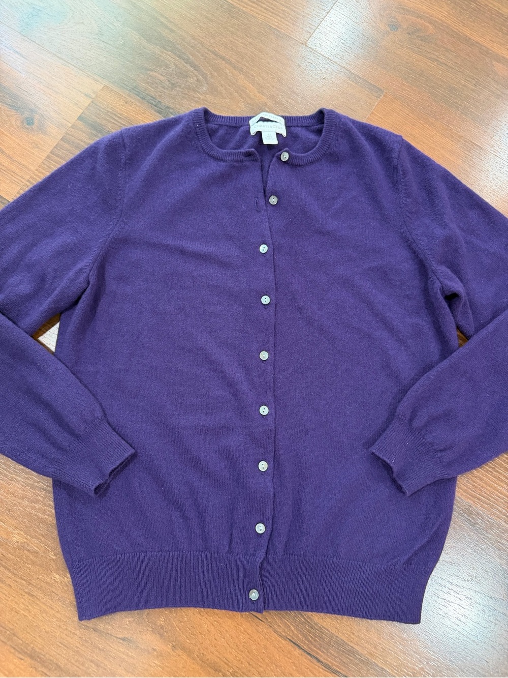 Charter Club women's 2-ply cashmere cardigan sweater Sz M purple